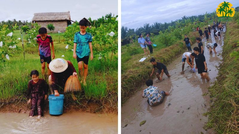 Hoạt động “ Tát mương bắt cá” đầy thú vị